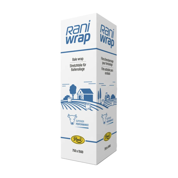 Käärintäkalvo RaniWrap 750 mm x 1500 m valkoinen