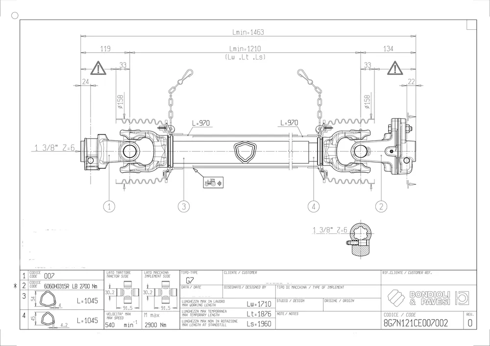 Nivelakseli Bondioli Global koko 7 pulttikytkin - Image 2