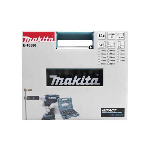 Voimahylsylajitelma Makita Impact Black E-16586 1/2" 18 mm 14 osaa - Image 4