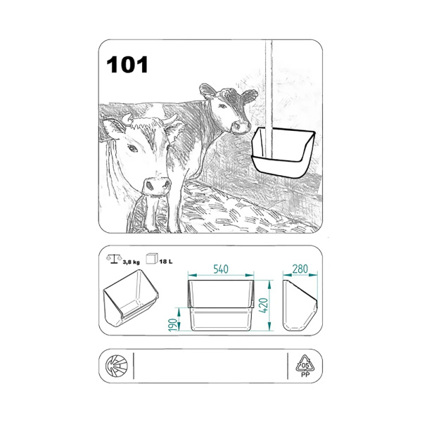 Ruokintakaukalo 15 l OK-101